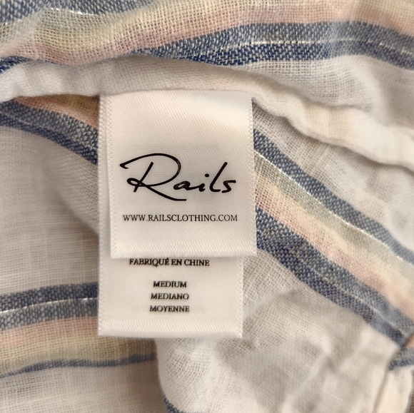 Rails Linen Angelina Dress Grated Print White Color Size M NWT Women Vacation - Picture 14 of 15